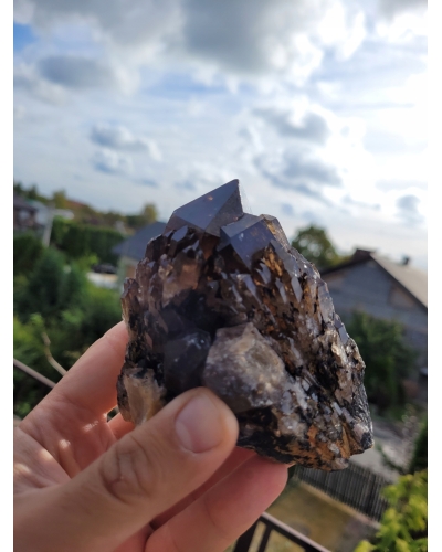 Kwarc Dymny 0.5 KG 10 CM Szczotka Kongo Minerał
