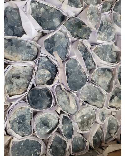 Celestyn Szczotka +/- 60 gramów 4 cm Madagaskar Minerał Energia