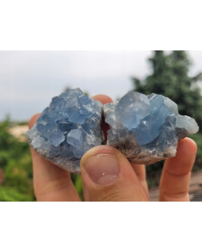 Celestyn Szczotka +/- 60 gramów 4 cm Madagaskar Minerał Energia