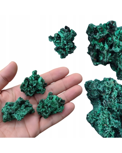 Malachit Surowy Włóknisty +/- 30 gramów 3 cm Kongo Minerał Energia