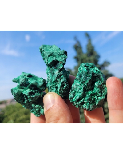 Malachit Surowy Włóknisty +/- 30 gramów 3 cm Kongo Minerał Energia