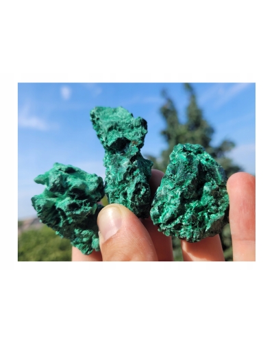 Malachit Surowy Włóknisty +/- 30 gramów 3 cm Kongo Minerał Energia