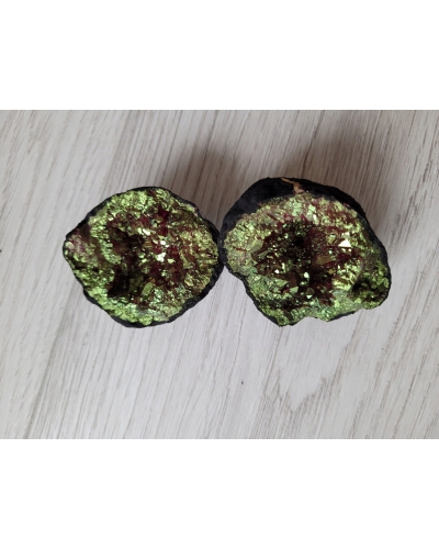 Geoda Kwarcowa +/- 150 gramów 5 cm Maroko Fiolet Srebrny Kryształ PREZENT