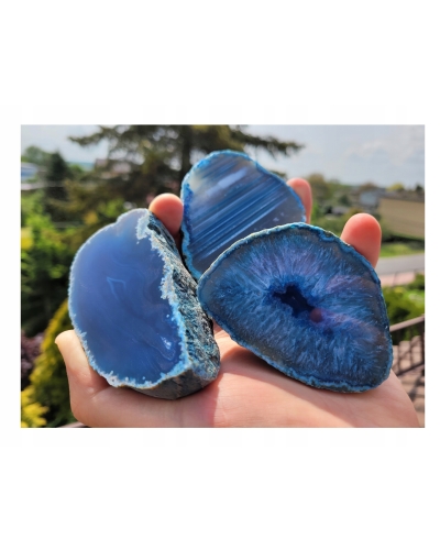 Agat Niebieski +/- 150 gramów ok. 7 cm Brazylia Minerał Energia