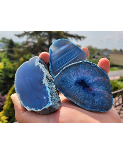 Agat Niebieski +/- 150 gramów ok. 7 cm Brazylia Minerał Energia