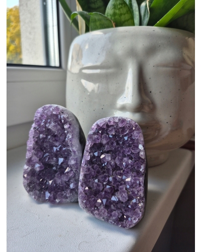 Ametyst szczotka +/- 350 gram 7 cm geoda stojąca Brazylia amulet szcześcia