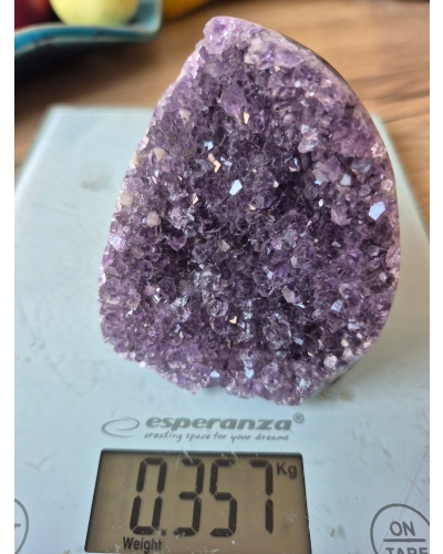 Ametyst szczotka +/- 350 gram 7 cm geoda stojąca Brazylia amulet szcześcia