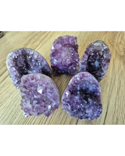 Ametyst szczotka +/- 450 gram 8 cm geoda stojąca Brazylia amulet szcześcia