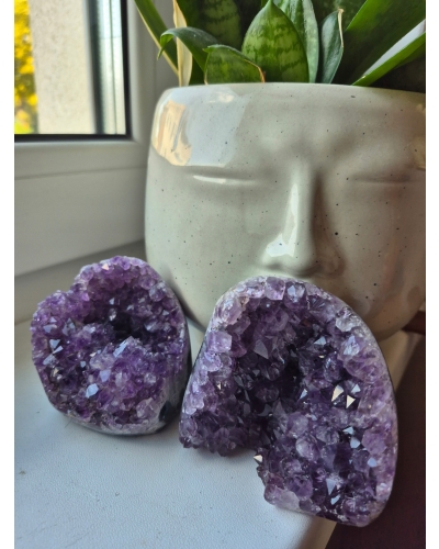 Ametyst szczotka +/- 450 gram 8 cm geoda stojąca Brazylia amulet szcześcia