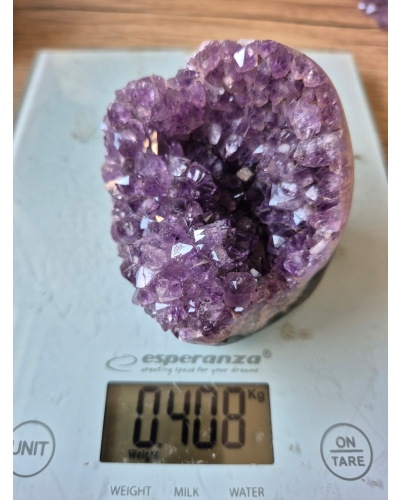 Ametyst szczotka +/- 450 gram 8 cm geoda stojąca Brazylia amulet szcześcia