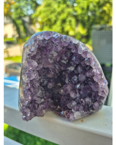 Ametyst szczotka +/- 450 gram 8 cm geoda stojąca Brazylia amulet szcześcia