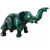 Malachitowa figurka słonia – rękodzieło z Kongo 8 cm, 180 g Minerał Energia