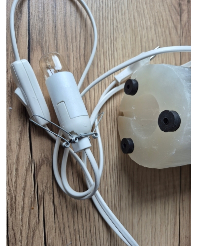 Duża Lampa Selenitowa Wieża 38 cm 4 kg Naturalny Kryształ Selenit Minerał