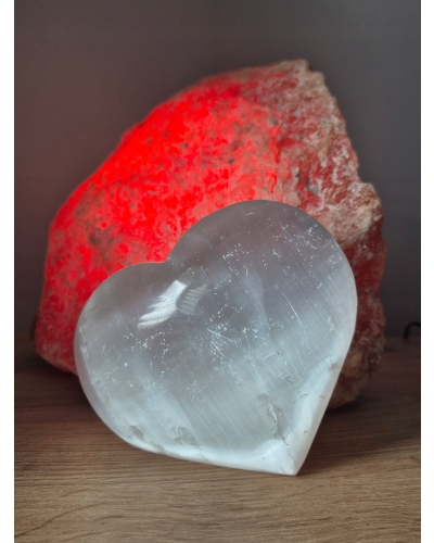 Selenitowe Serce 700g 12cm Maroko Kryształ Spokoju Energia Minerał Selenit