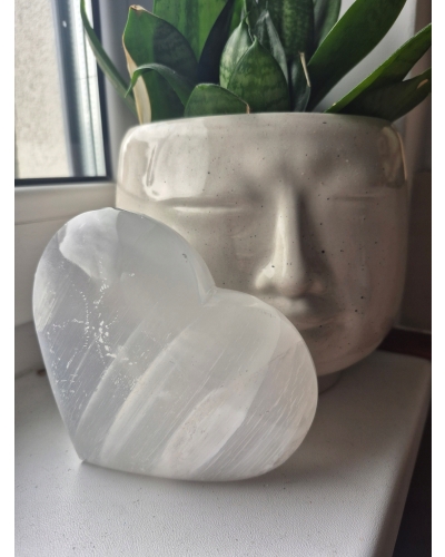 Selenitowe Serce 700g 12cm Maroko Kryształ Spokoju Energia Minerał Selenit